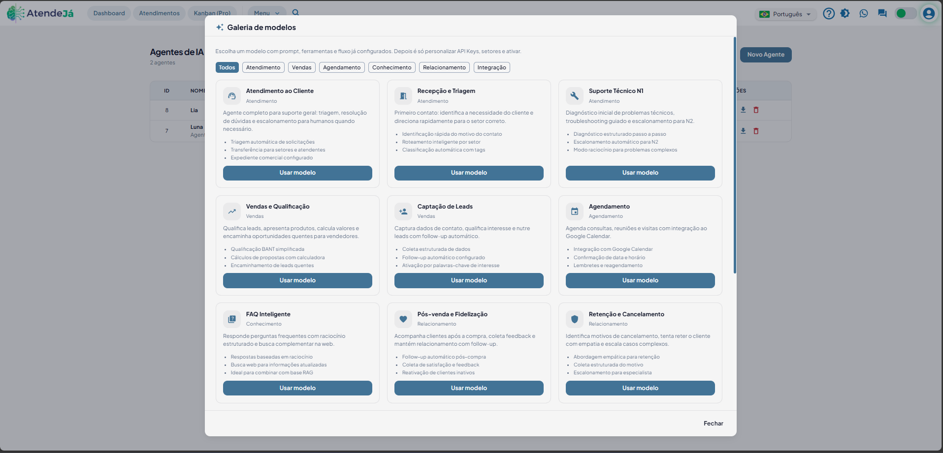 06 - Modelos de IA prontos para você ja iniciar seu atendimento